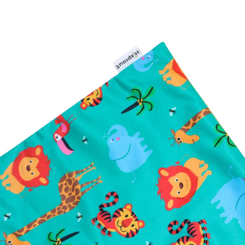 Hi Sprout Grab and Go Wet Dry Cloth Diaper Bags -Waterproof Washable Reusable Diaper Organizer (simple bag  Animal Kingdom) - Image 4
